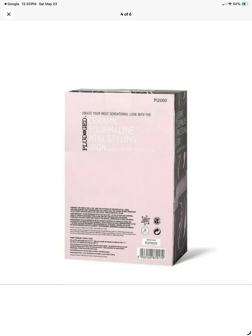 Thumbnail: PLUGGED Ceramic Tourmaline Mini Styling Iron with Drink Tumbler – Limited Editio