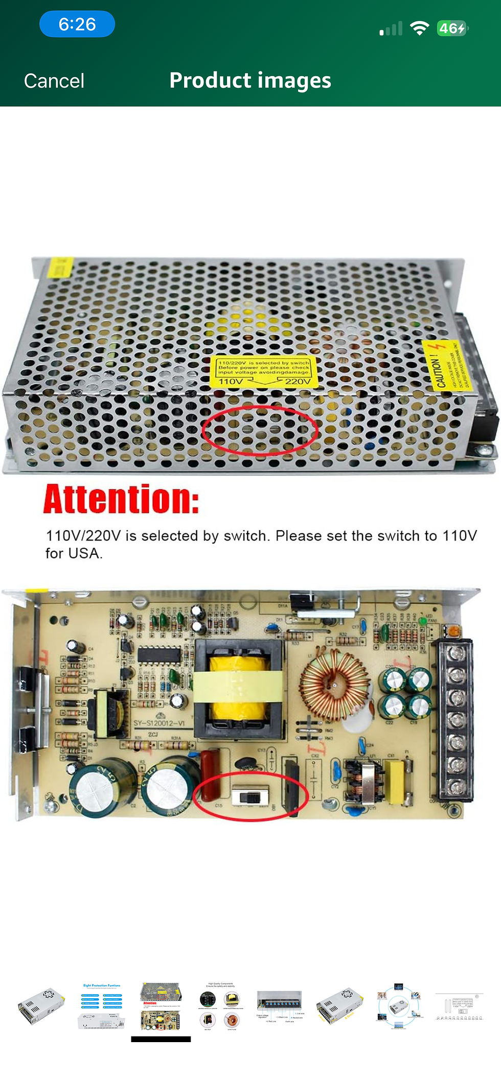 Thumbnail: inShareplus 24V 16.5A 400W Universal Regulated Switching Power Supply, 100-240V 