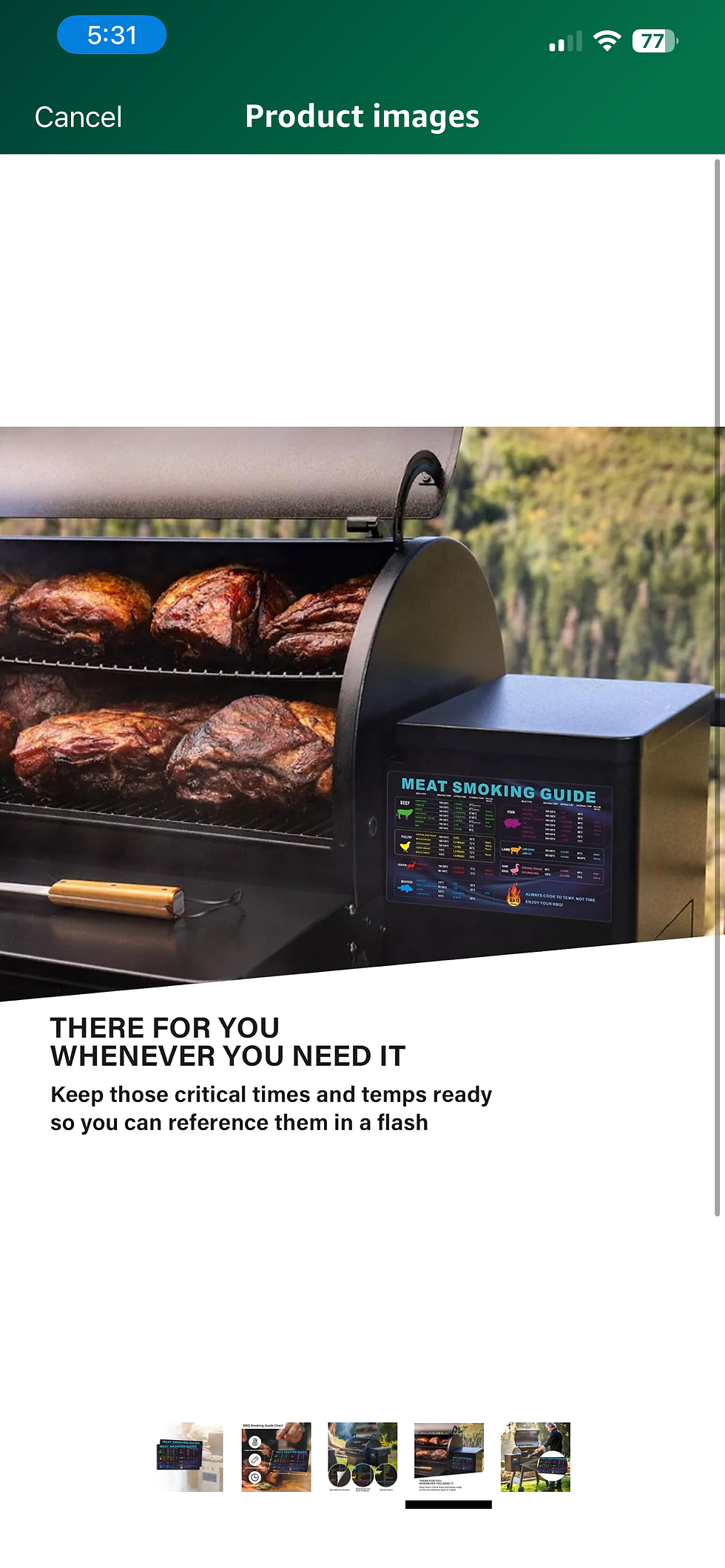 Thumbnail: Meat Temperature Magnet & BBQ Smoker Guide – BBQ & Grilling Chart with Kabob Rai