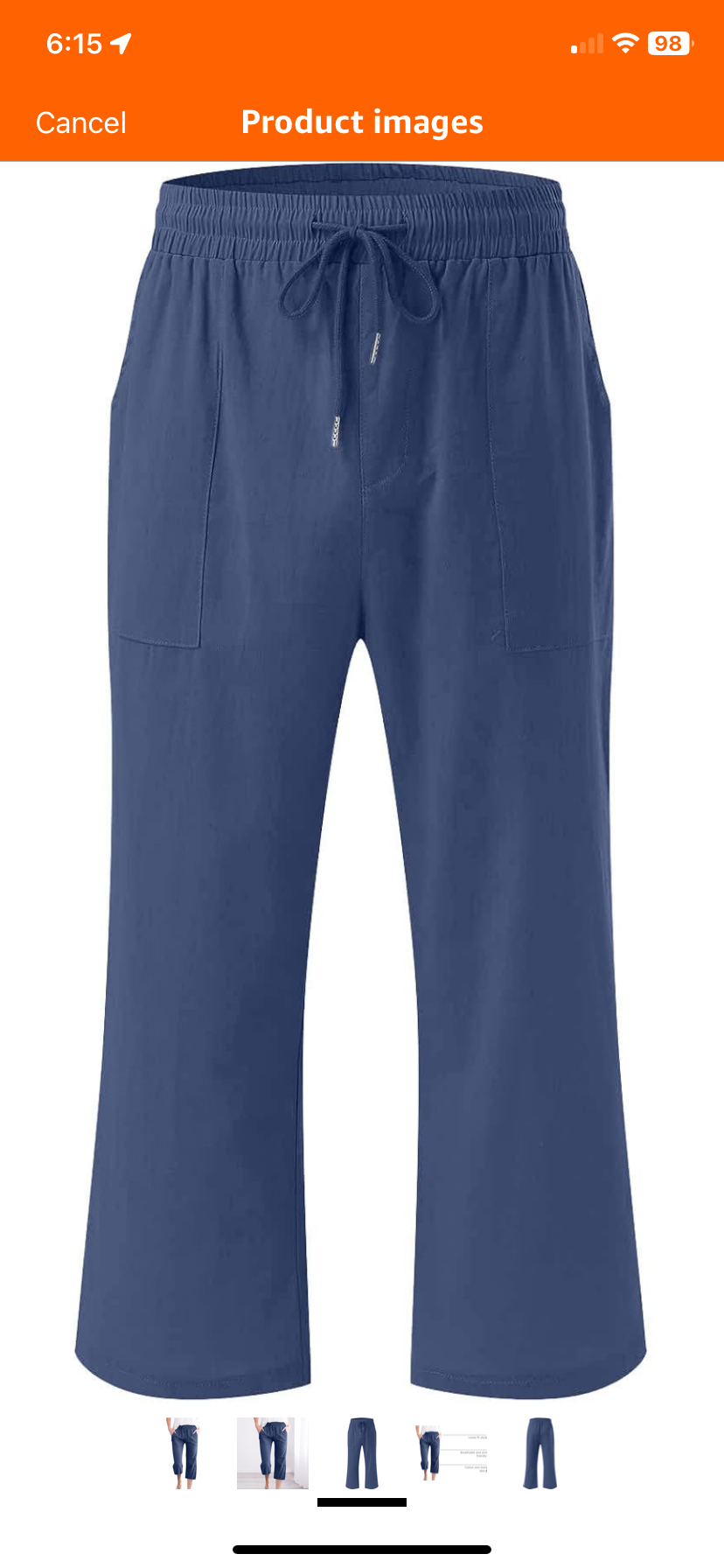 Thumbnail: Capris Pants for Women Cotton Linen Casual Summer 2025 Straight Wide Leg Loose D