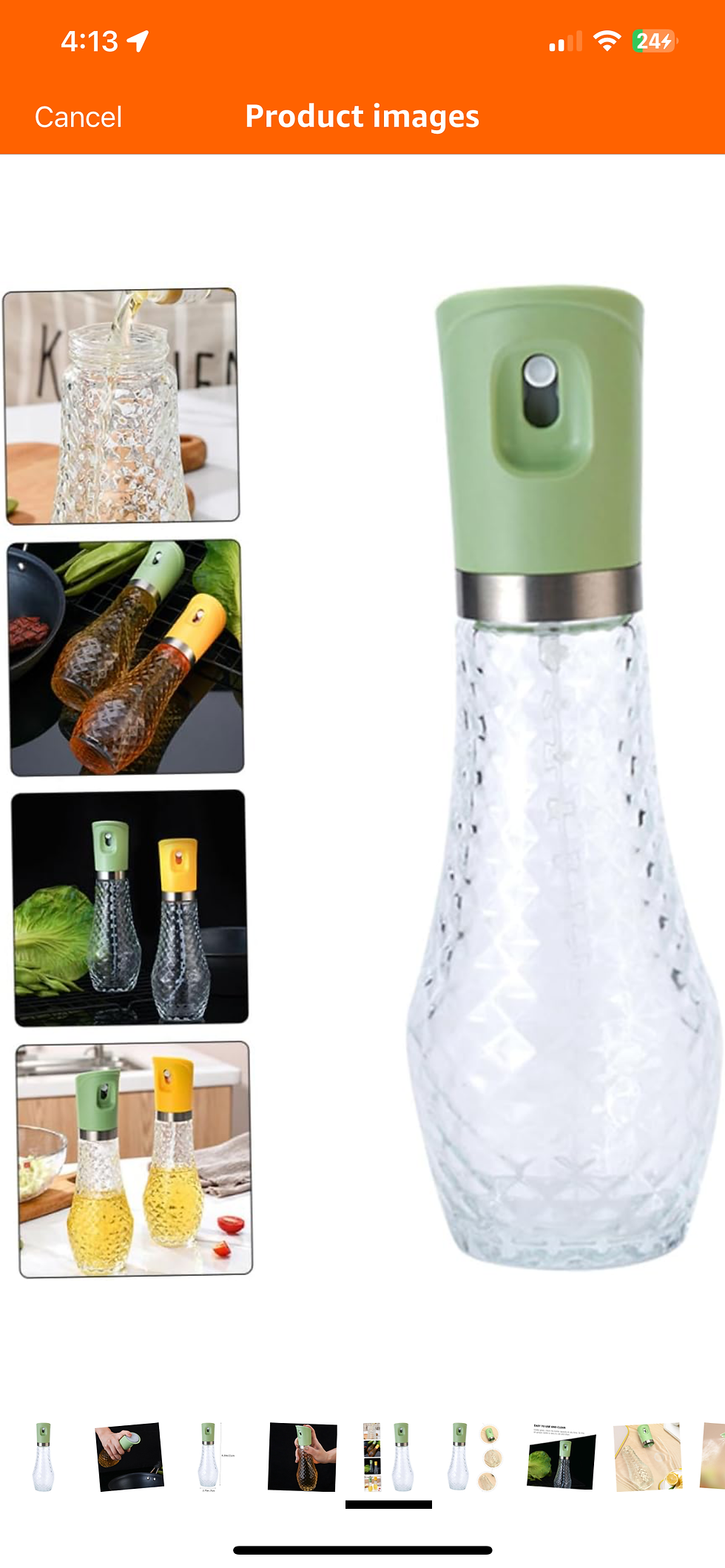 Thumbnail: Uonlytech Glass Oil Spray Bottle Stainless Steel Kitchen Oil Dispenser for Cooki