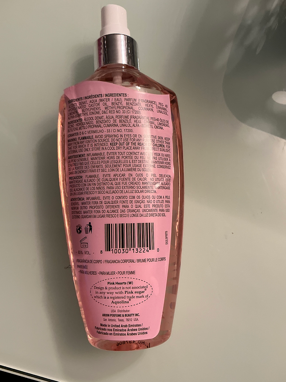Thumbnail: Pink Hearts perfume body mist 