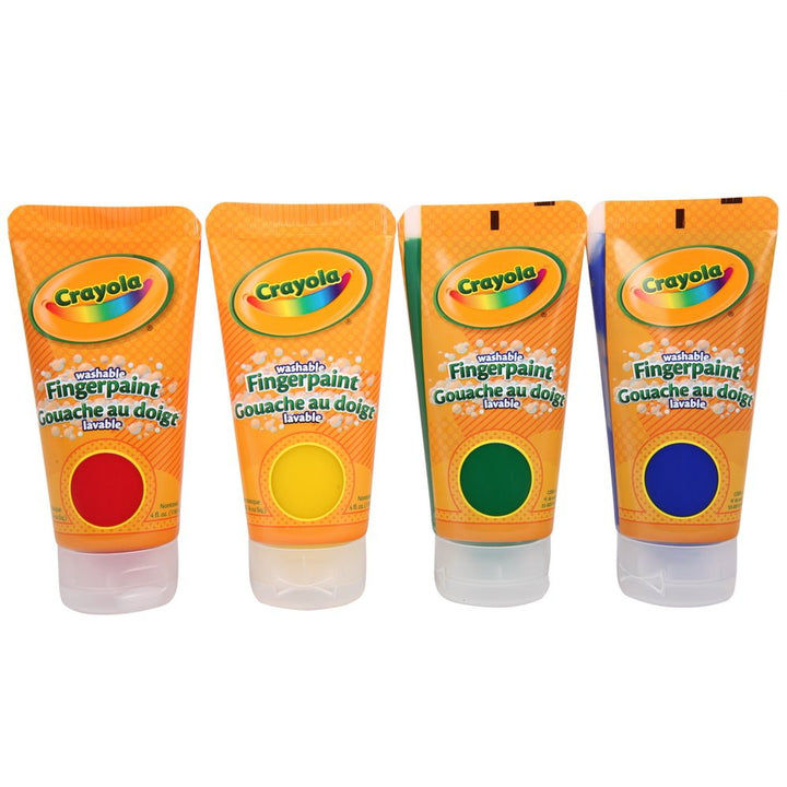 Thumbnail: Crayola Washable Finger Paints, 4-Count ( 4 ounce tubes ), Red, Blue, Yellow and