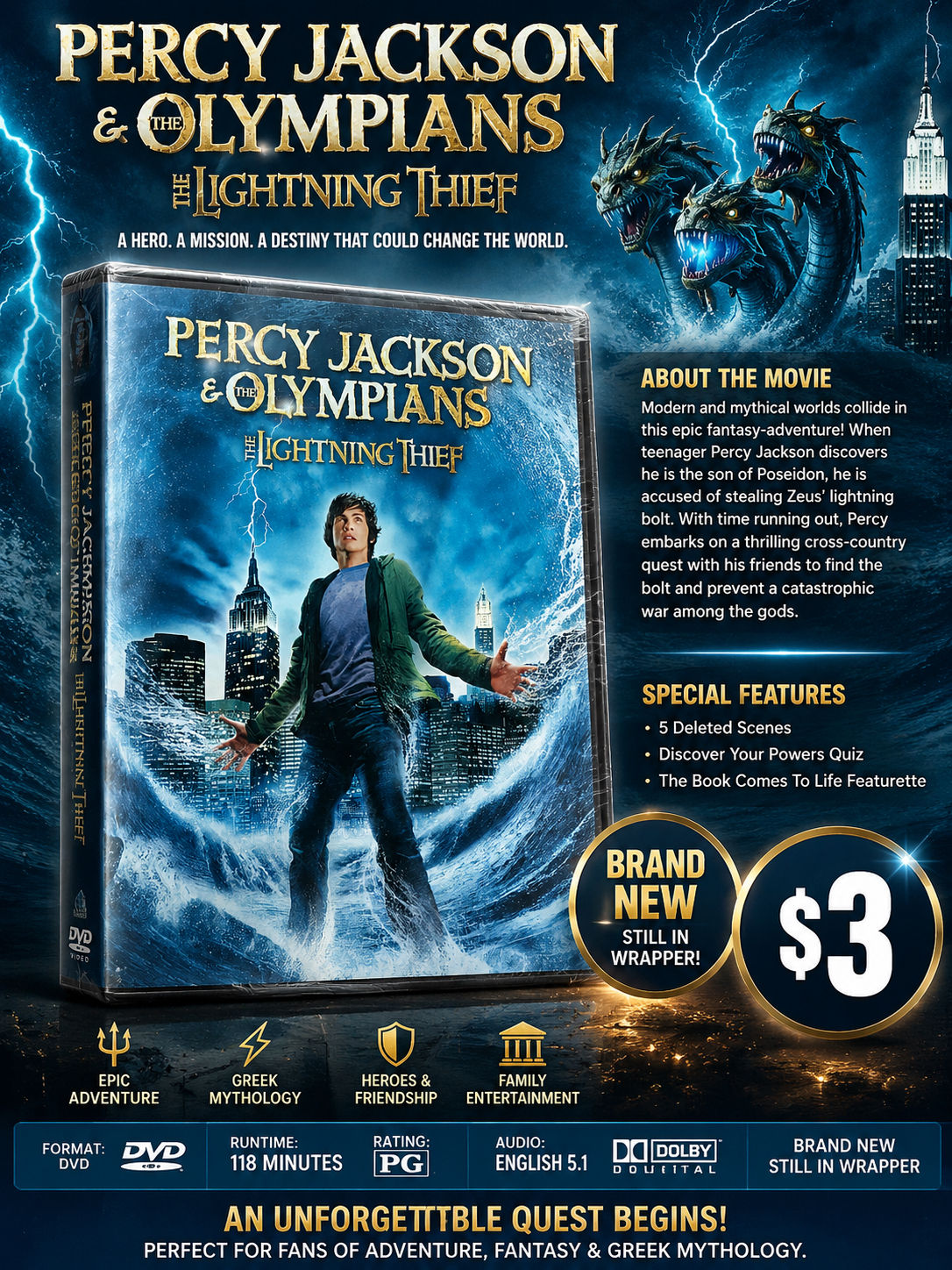Percy Jackson & The Olympians: The Lightning Thief (DVD)