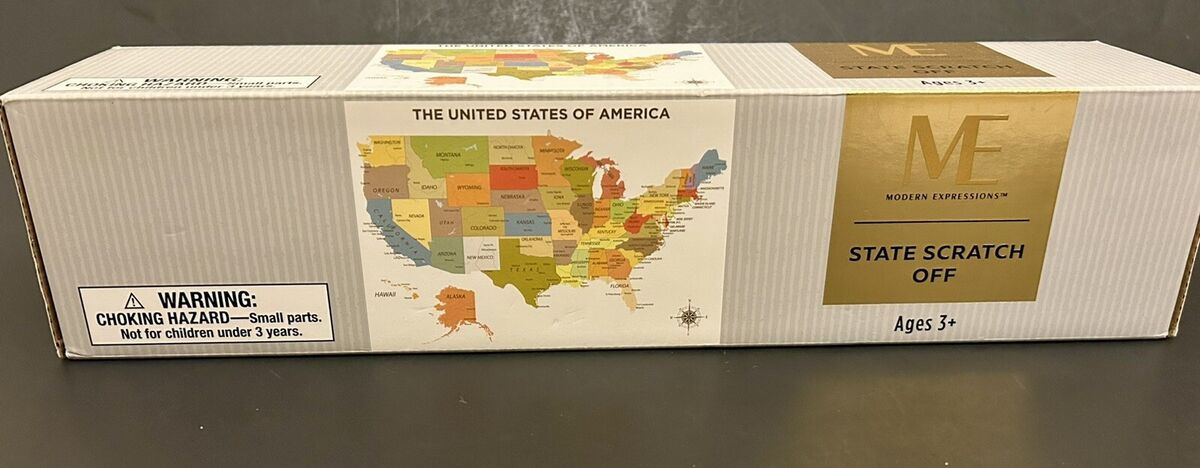 MODERN EXPRESSION United States Scratch Off Map Road Trip Travel Poster NEW