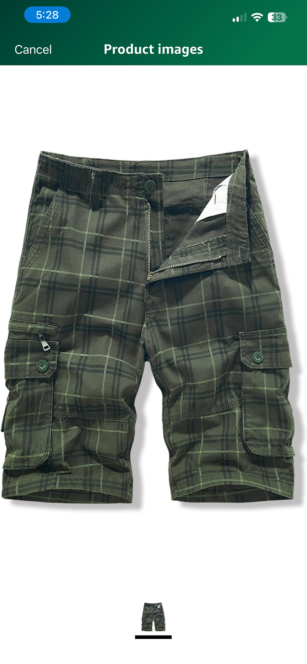 Thumbnail: Men's Cargo Fashion Plaid Shorts Cargo Shorts No Belt Tactical Work Shorts Stret