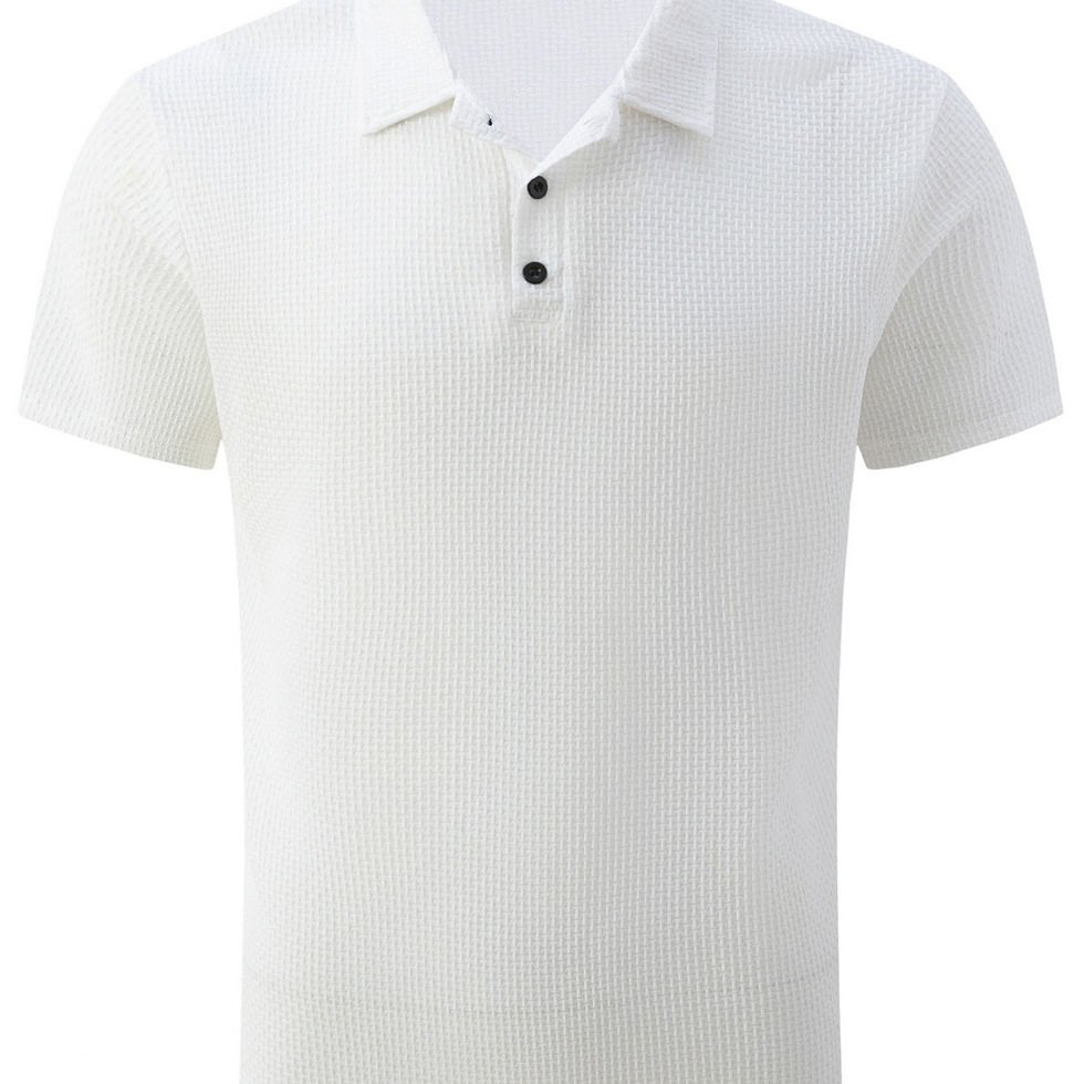 Thumbnail: Mesh Ice Silk Short Sleeve T-shirt Men's Shirt Collar Solid Color