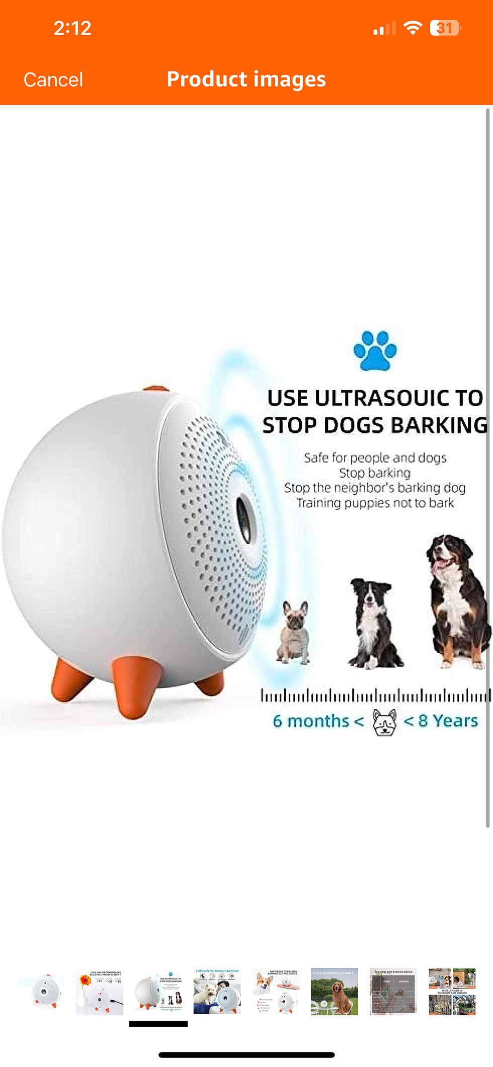 Thumbnail: Anti Barking Device, 2-in-1 Bark Control Device and Dog Training, Ultrasonic Dog