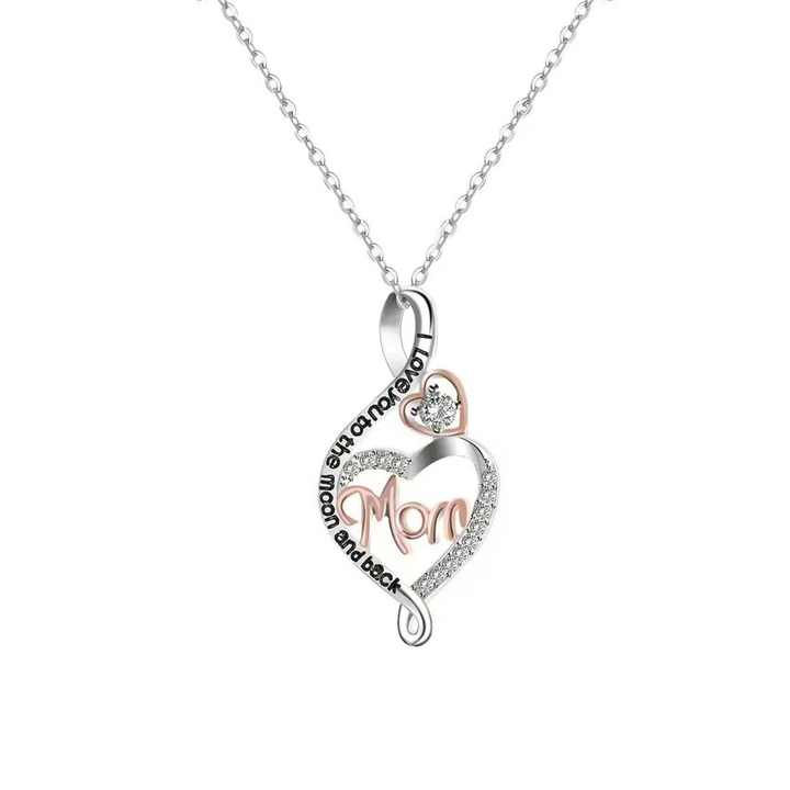 Thumbnail: Mom heart necklace ‘I love you to the moon and back 