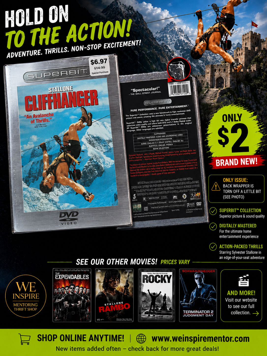 Cliffhanger Superbit DVD – Brand New Action Movie