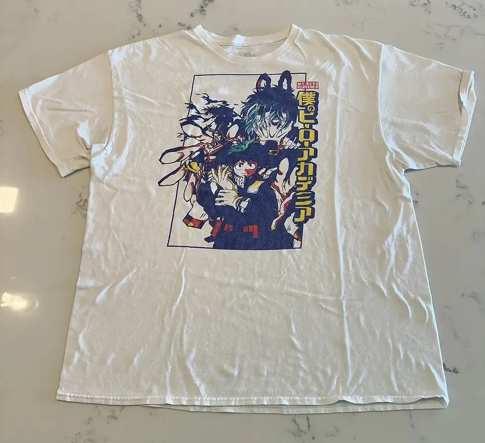 Thumbnail: My Hero Academia White T-Shirt Size med Anime