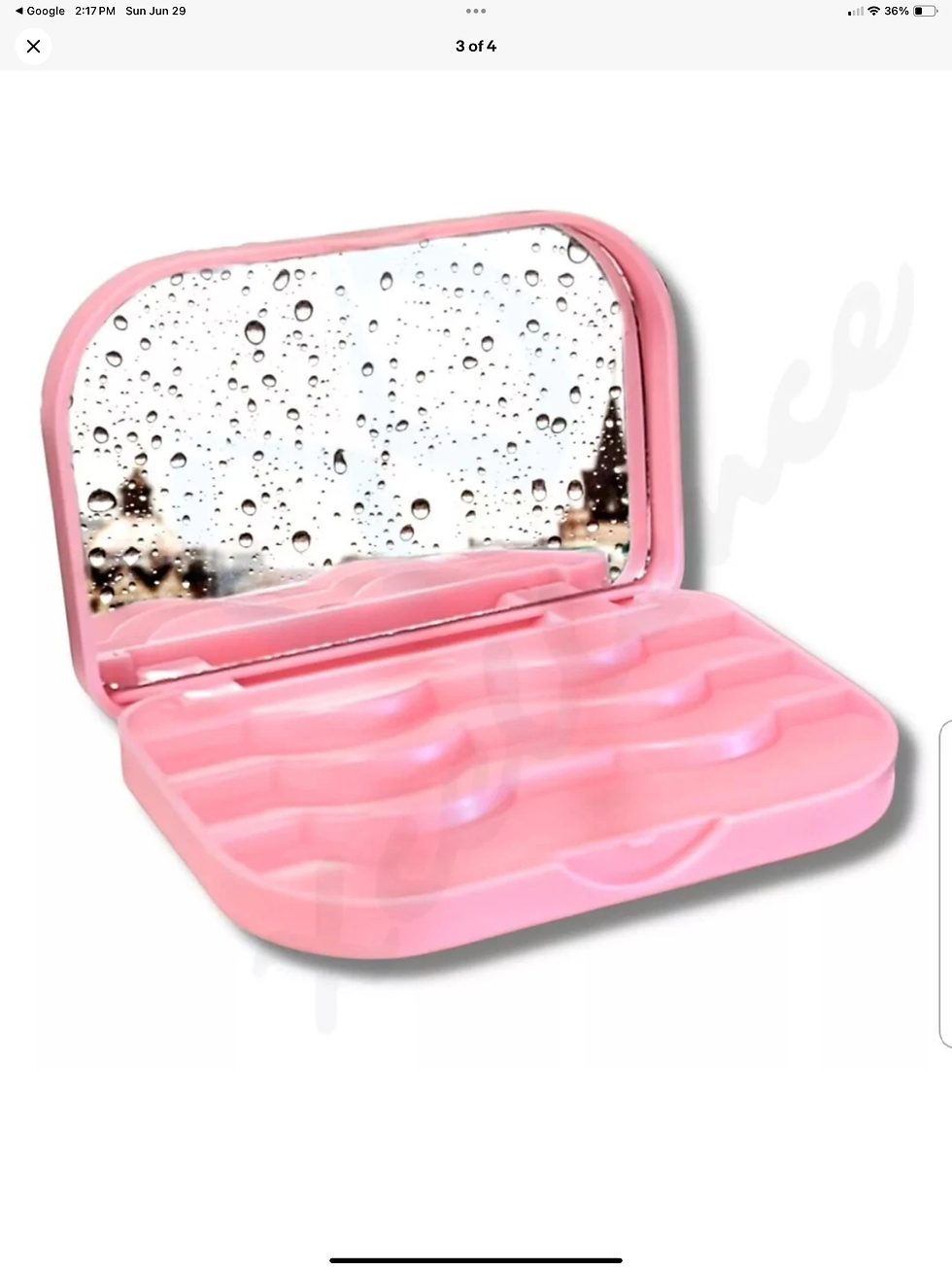 Thumbnail: Eyelash Case w/Mirror Holds 3 Pairs Eyelashes Compact Sassy + Chic Pink Cherry