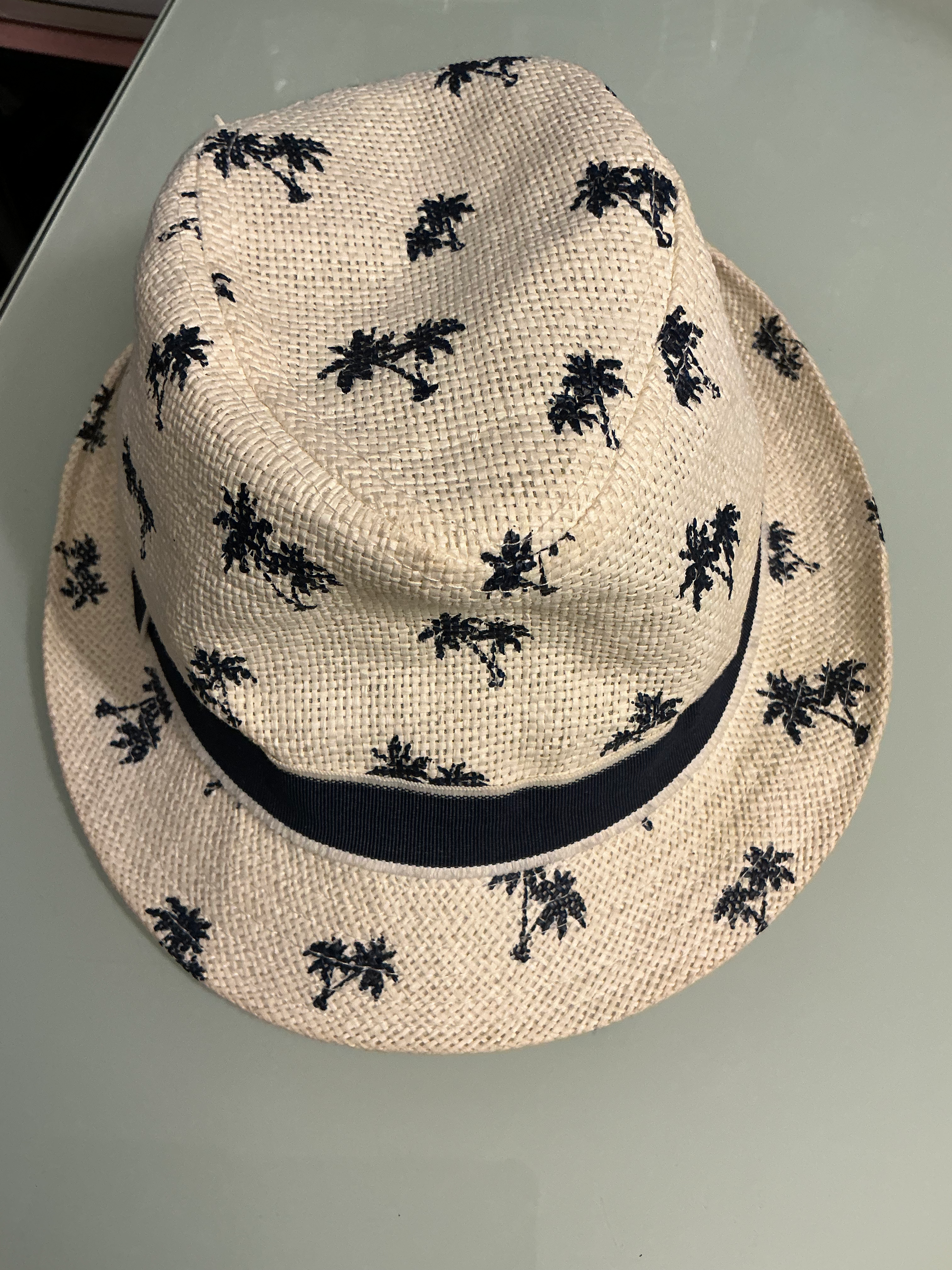 White hat with palm trees 
