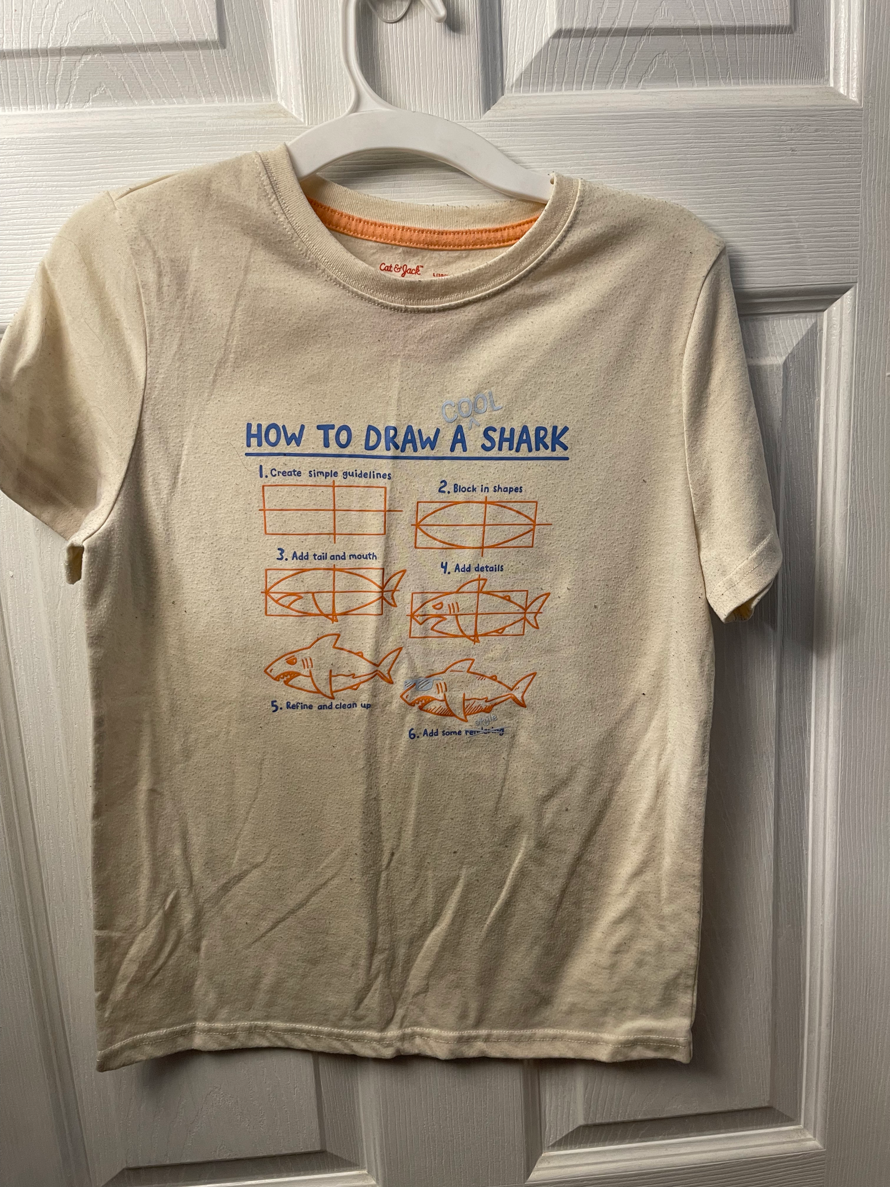 How to draw a shark tshirt 