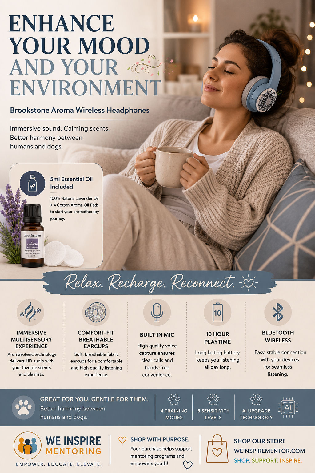Brookstone Aroma Wireless Headphones