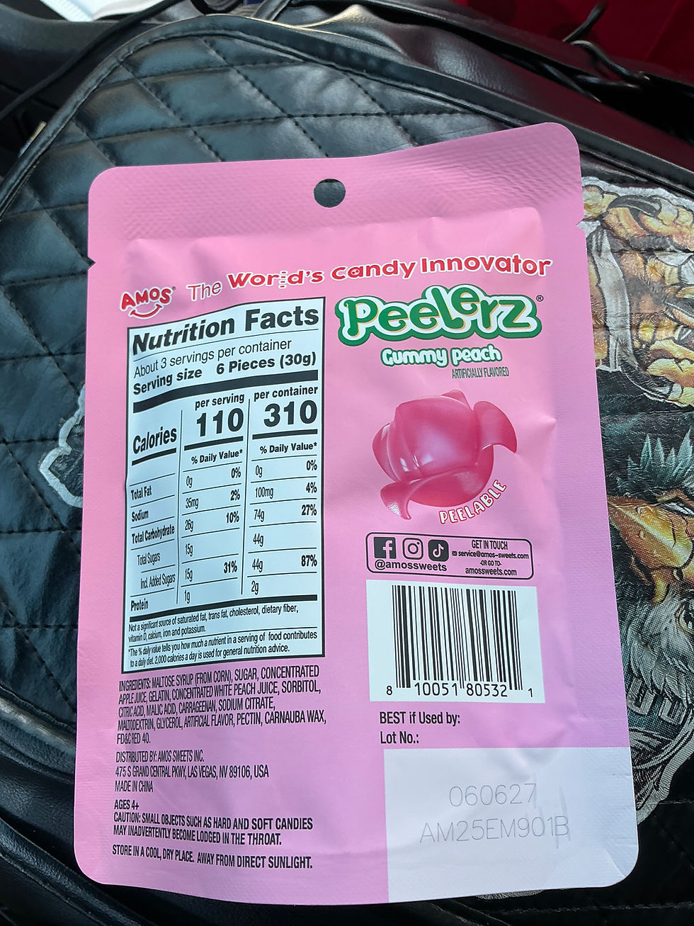 Thumbnail: Peelerz Peach Gummy Candy (Peelable) – 3oz