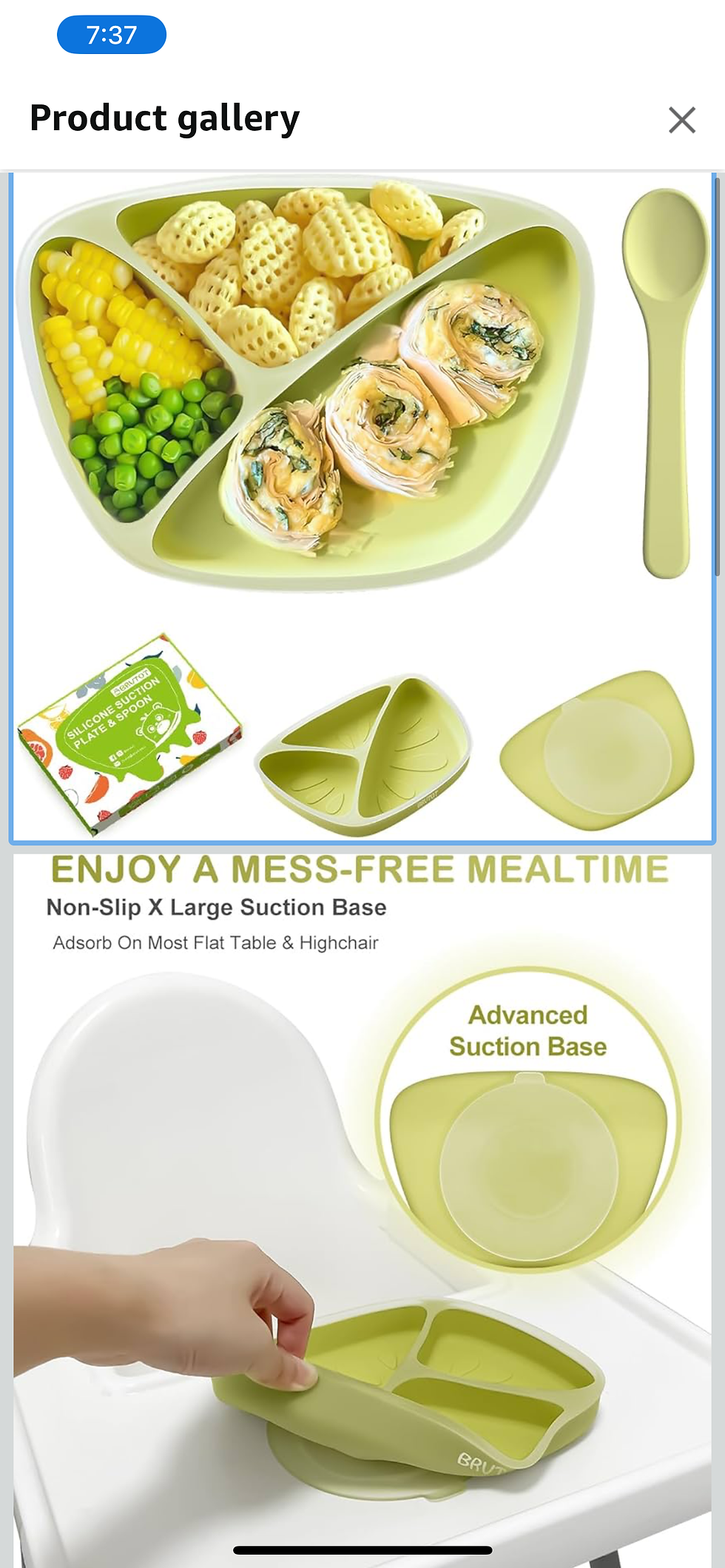 Thumbnail: Baby & Toddler Plates with Suction, 100% Food Grade Silicone Divided Baby Suctio