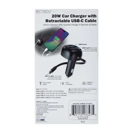 Thumbnail: 20W Car Charger With Retractable USB-C Cable