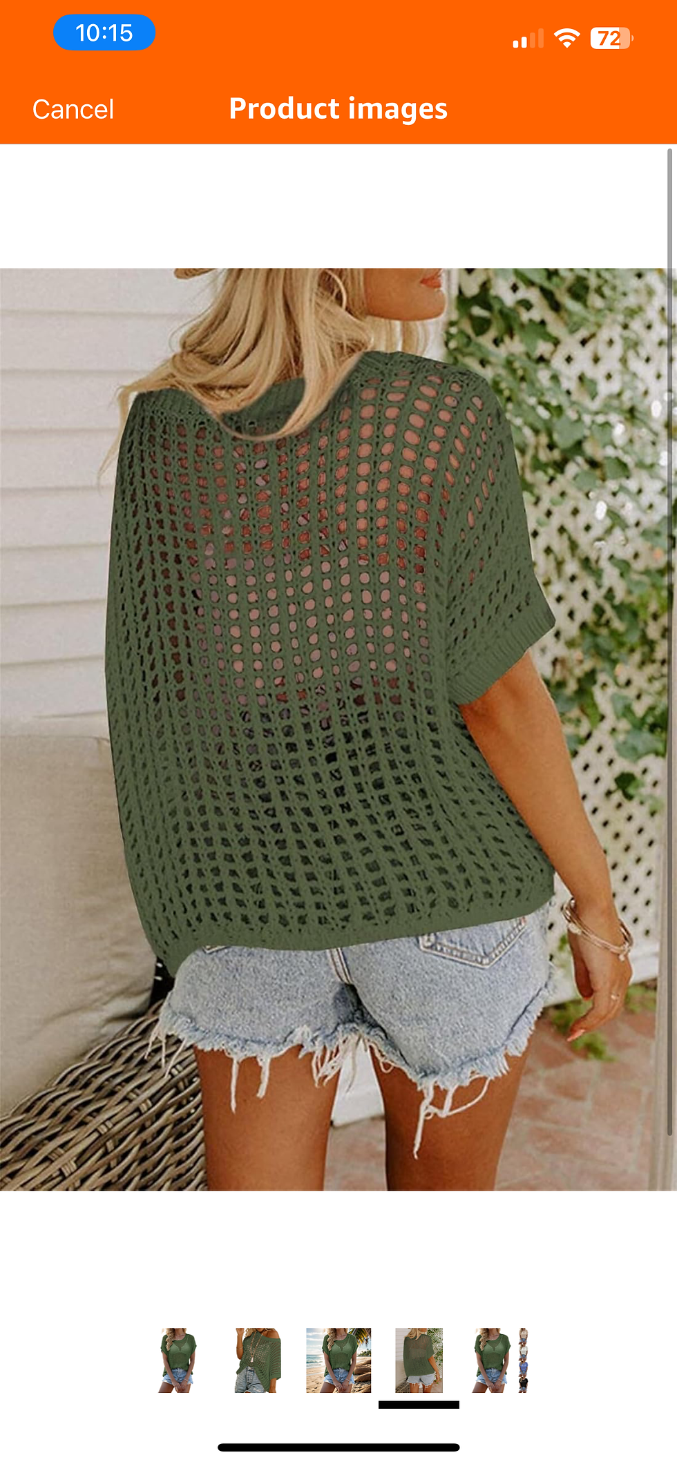 Thumbnail: UEU Womens Summer Tops Crochet Short Sleeve Mesh Knit Sweater Shirts Beach Swims