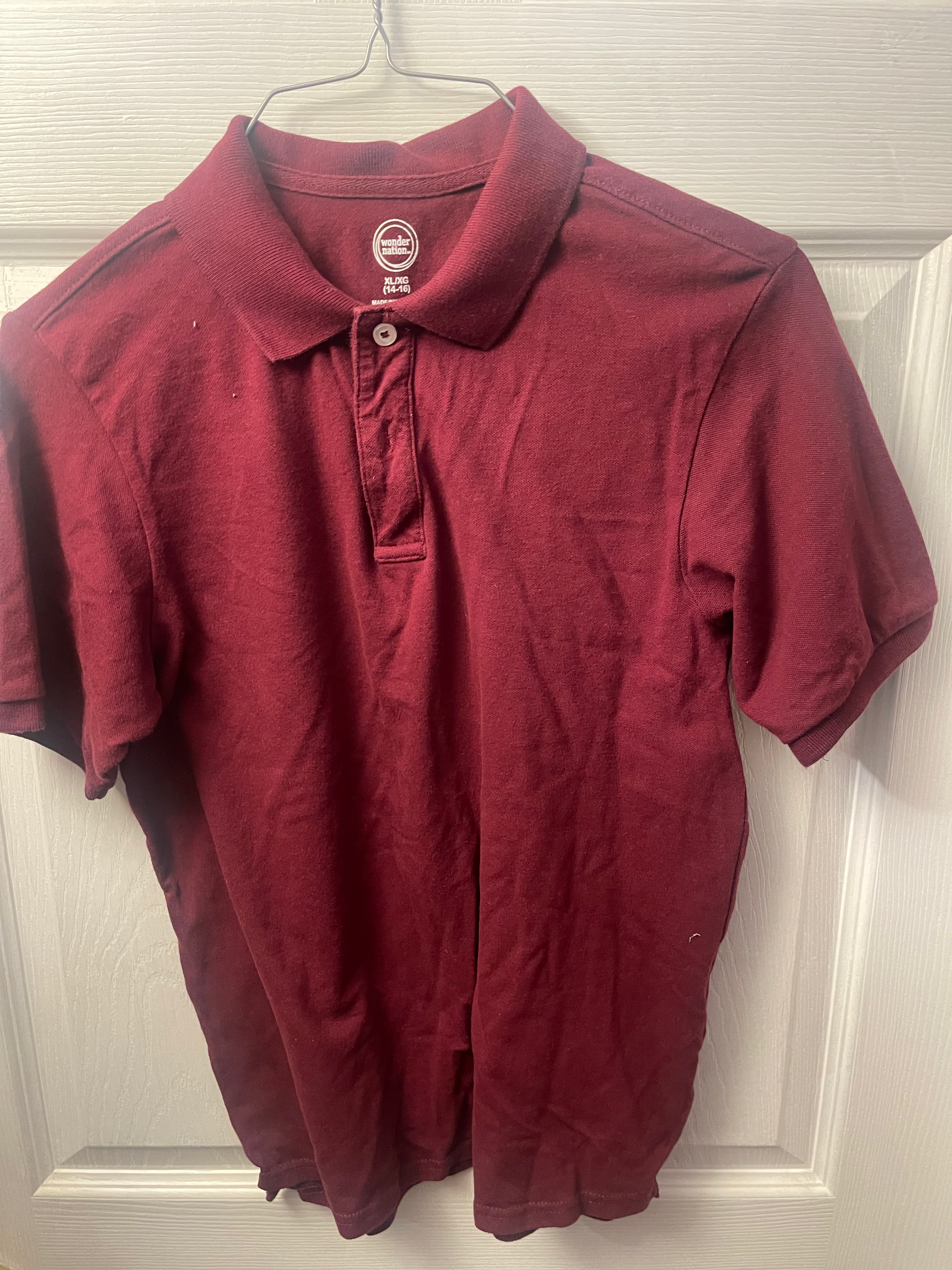 Maroon collared shirt youth XL