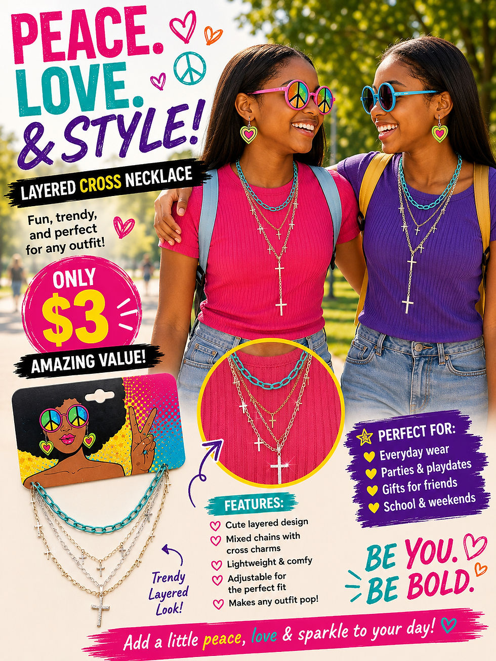 Thumbnail: Layered Cross Necklace 