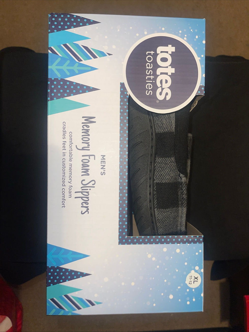 Thumbnail: New Totes Toasties Men's Memory Foam Slippers Black And Plaid Size XL (11-12)