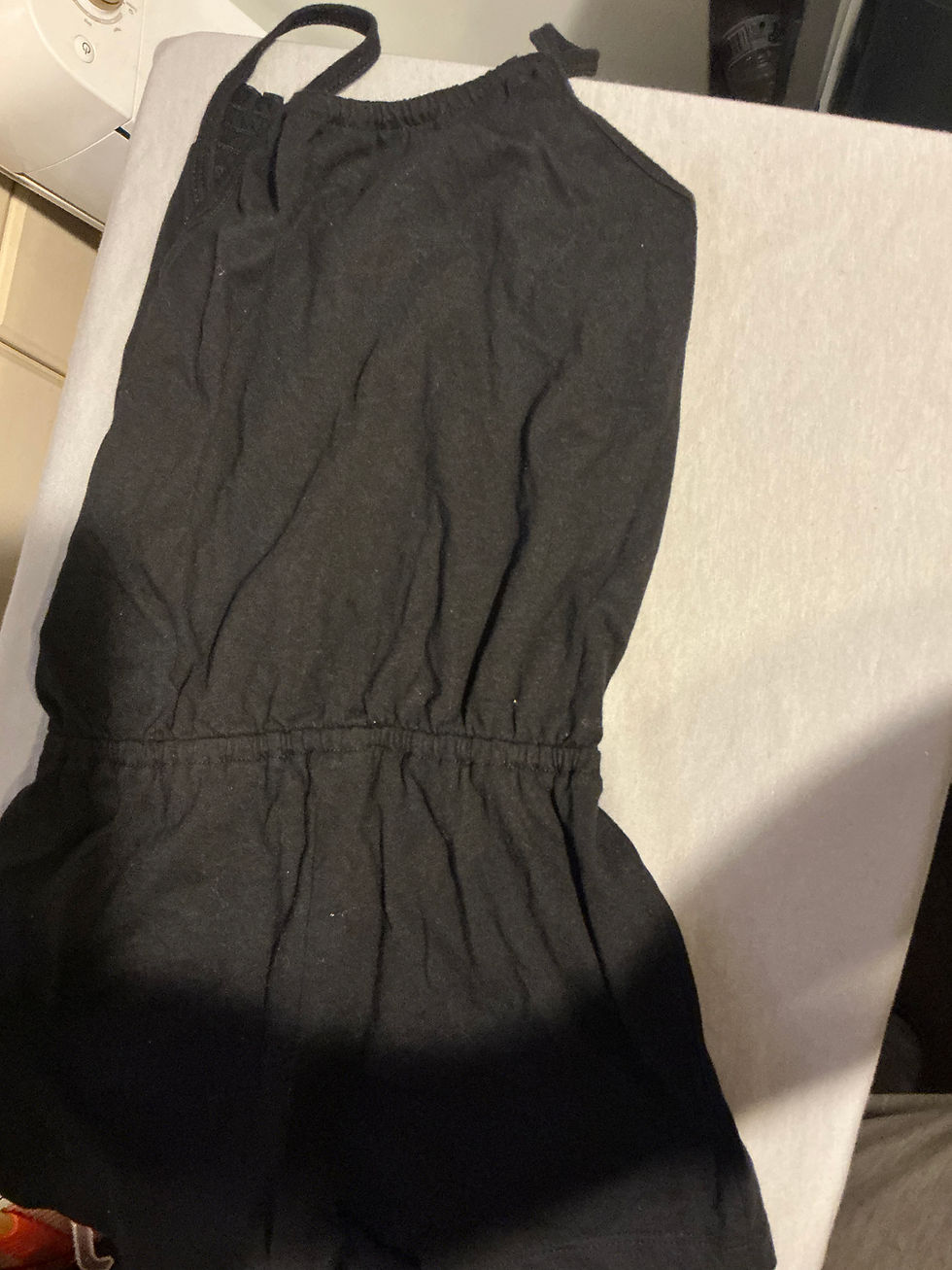 Thumbnail: Girls’ Black Smocked Romper – Size 5T