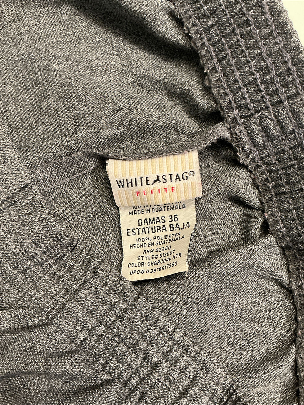 Thumbnail: White Stag PRETTY GRAY ELASTIC WAIST POLYESTER PANTS - SIZE 12 Petite