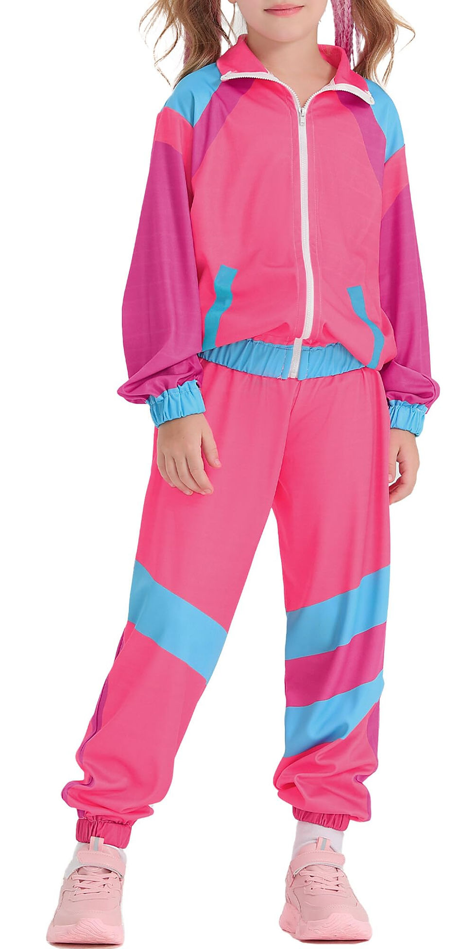 Thumbnail: Doomiva Kids Girls 80s Hip Hop Tracksuit Long Sleeve Zip Up Top Jacket with Swea