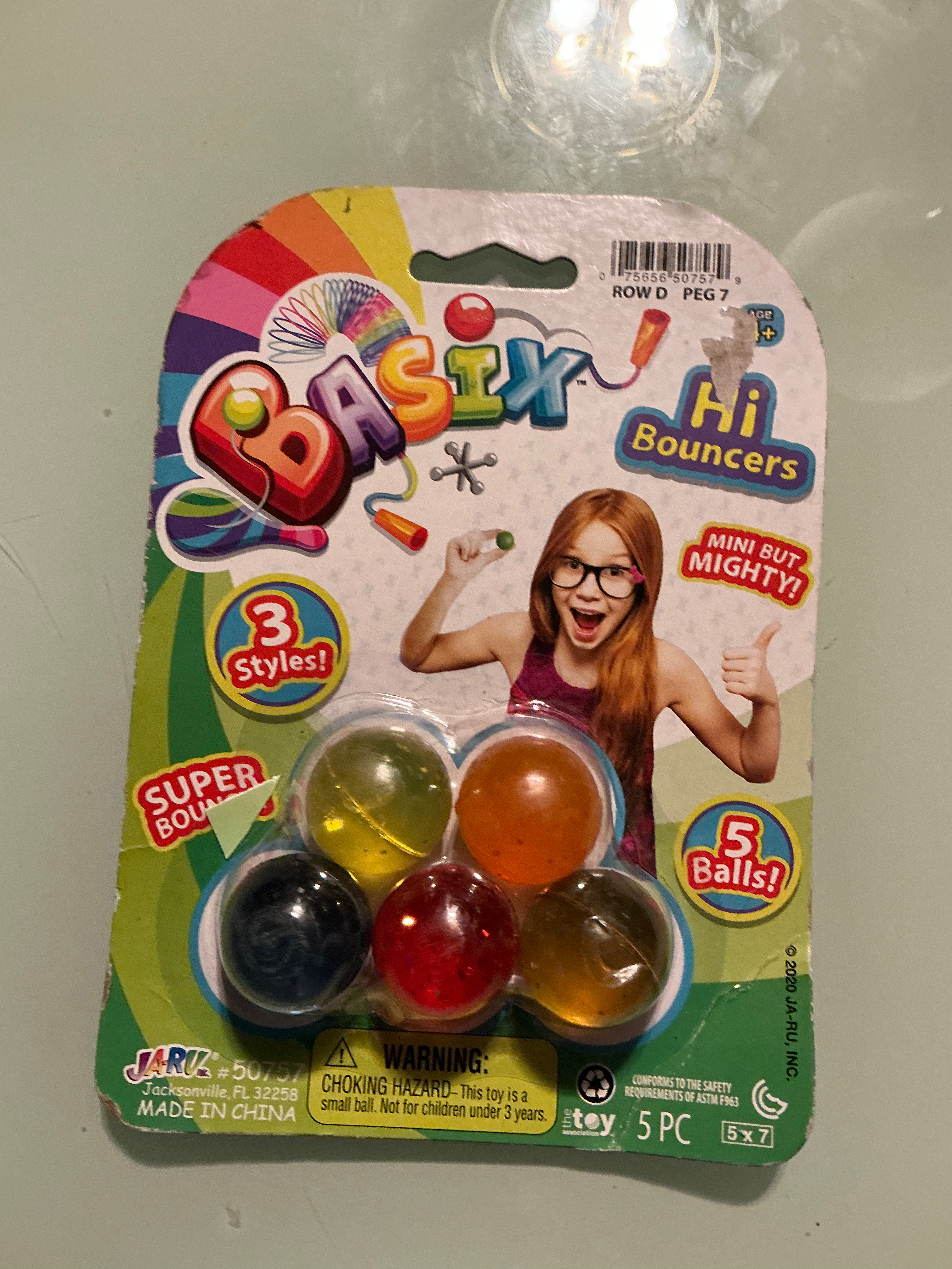 JARU Hot RAINBOW HI-BOUNCERS 1" Multi-Color, 6 Packs,