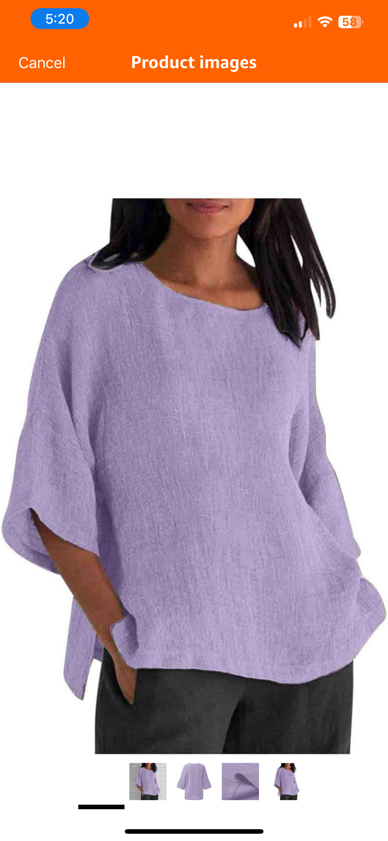UOFOCO Cotton Lien Shirts for Women Squaer Neck 3/4 Sleeve Solid Color Tops 2025