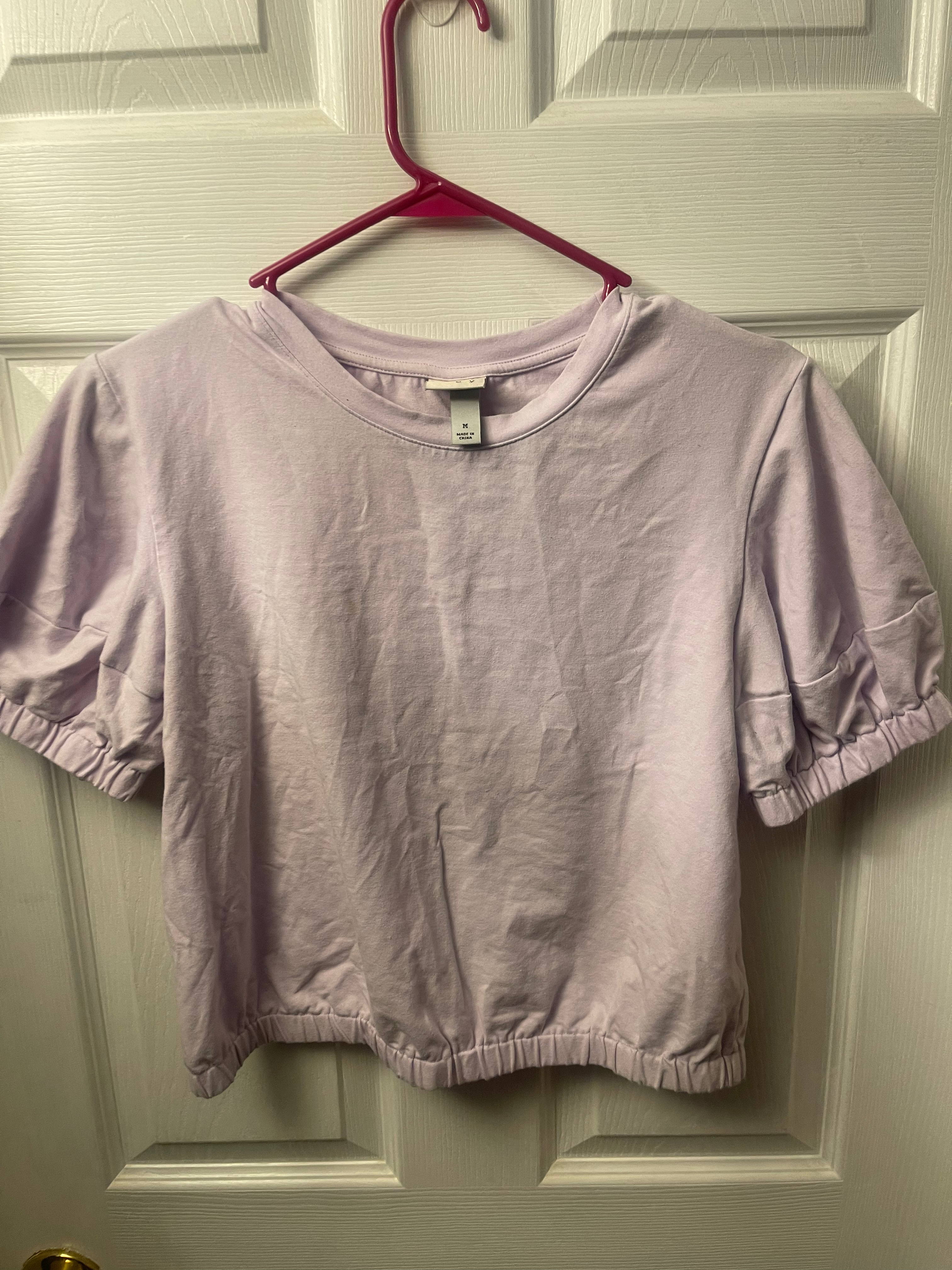 A New Day Lavender Puff Sleeve Top