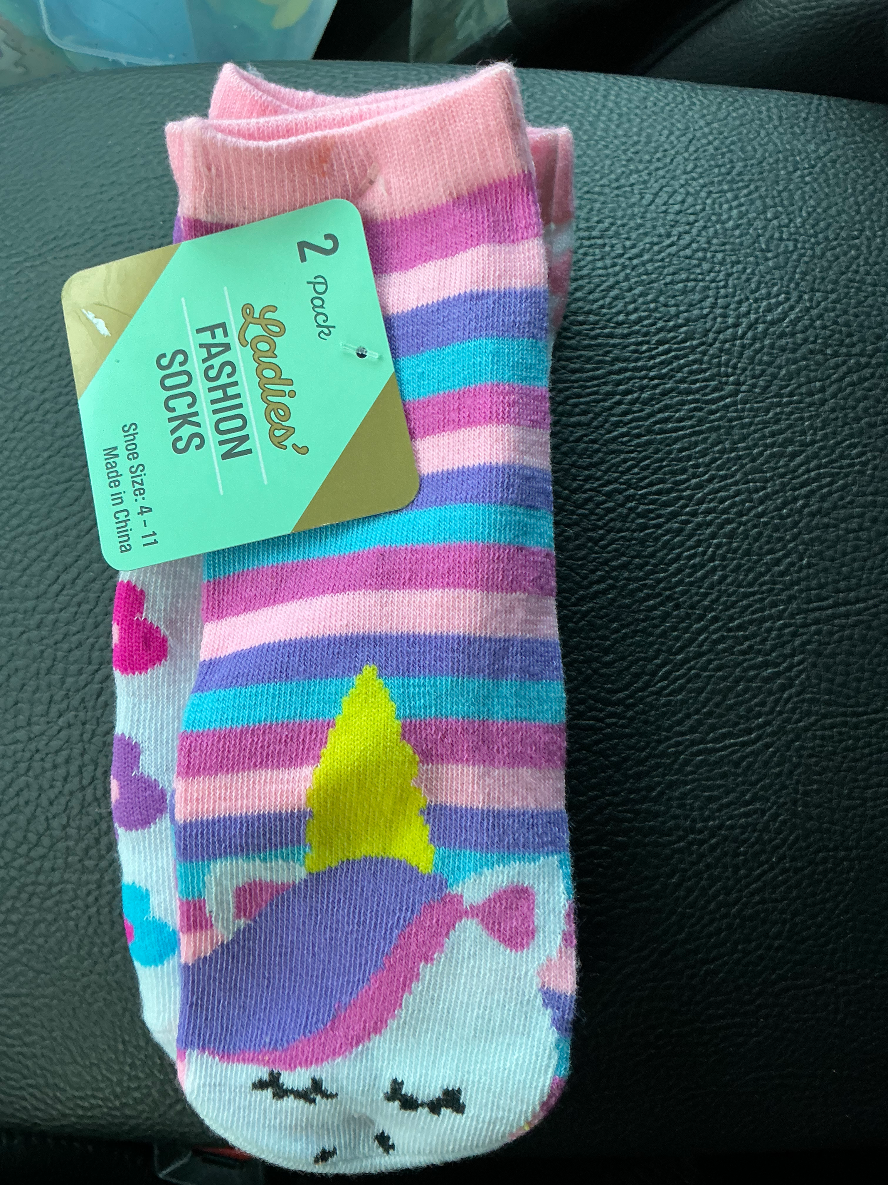 🦄 Ladies Unicorn Fashion Socks – 2 Pack (Size 4–11)