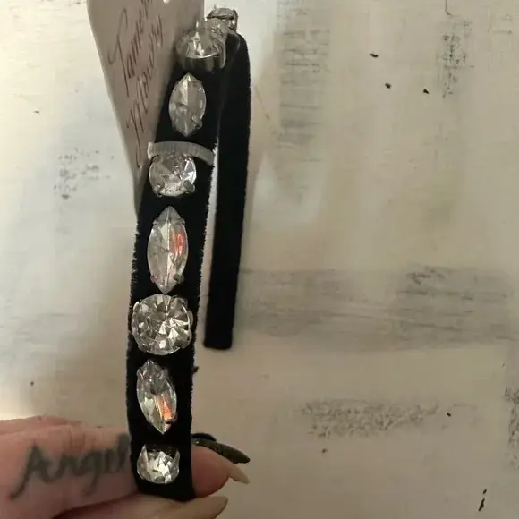 Thumbnail: ✨ Scünci Black Velvet Rhinestone Headband – Tamara Mowry Collection | New