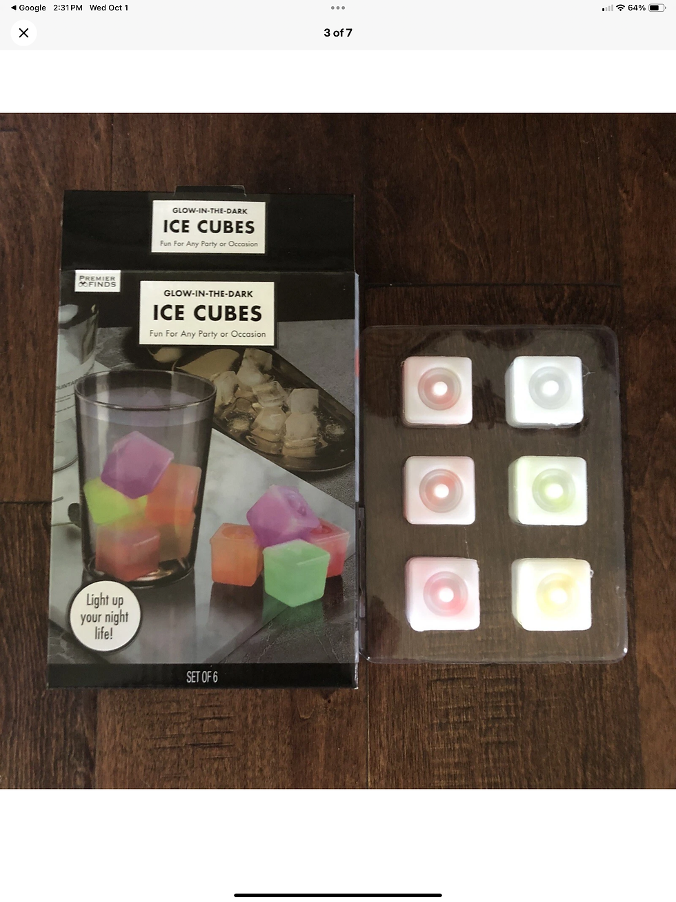 Thumbnail: Glow In The Dark Ice Cubes Party Supply Light Up Your Night Set Of 6 BB-3.7-10