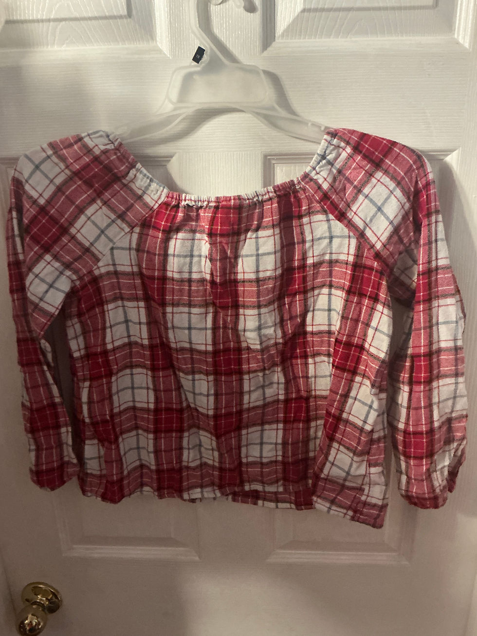 Thumbnail: PLACE Plaid Peasant Top – Girls Size XL/16