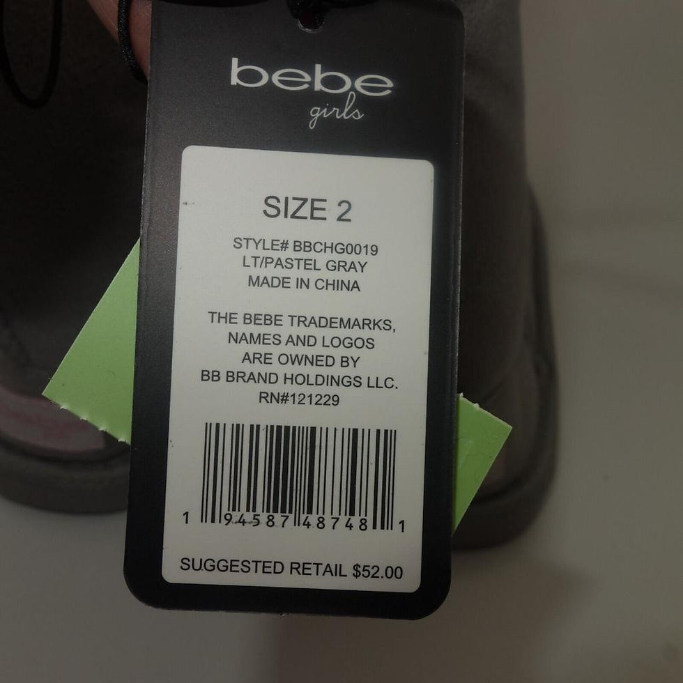 Thumbnail: NEW Bebe Gray with Pink Rhinestones Boots Booties Girls Size 2