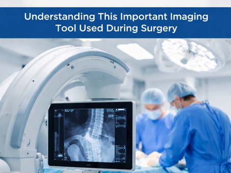 C-arm fluoroscopy machine providing real-time X-ray imaging to guide surgeons during safe minimally invasive procedures.