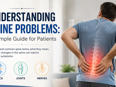 Man holding lower back pain with highlighted spine, representing common spine problems involving discs, joints, and nerves.