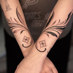 Custom ornamental tattoo by Nadadora Tattoo in Nelson NZ