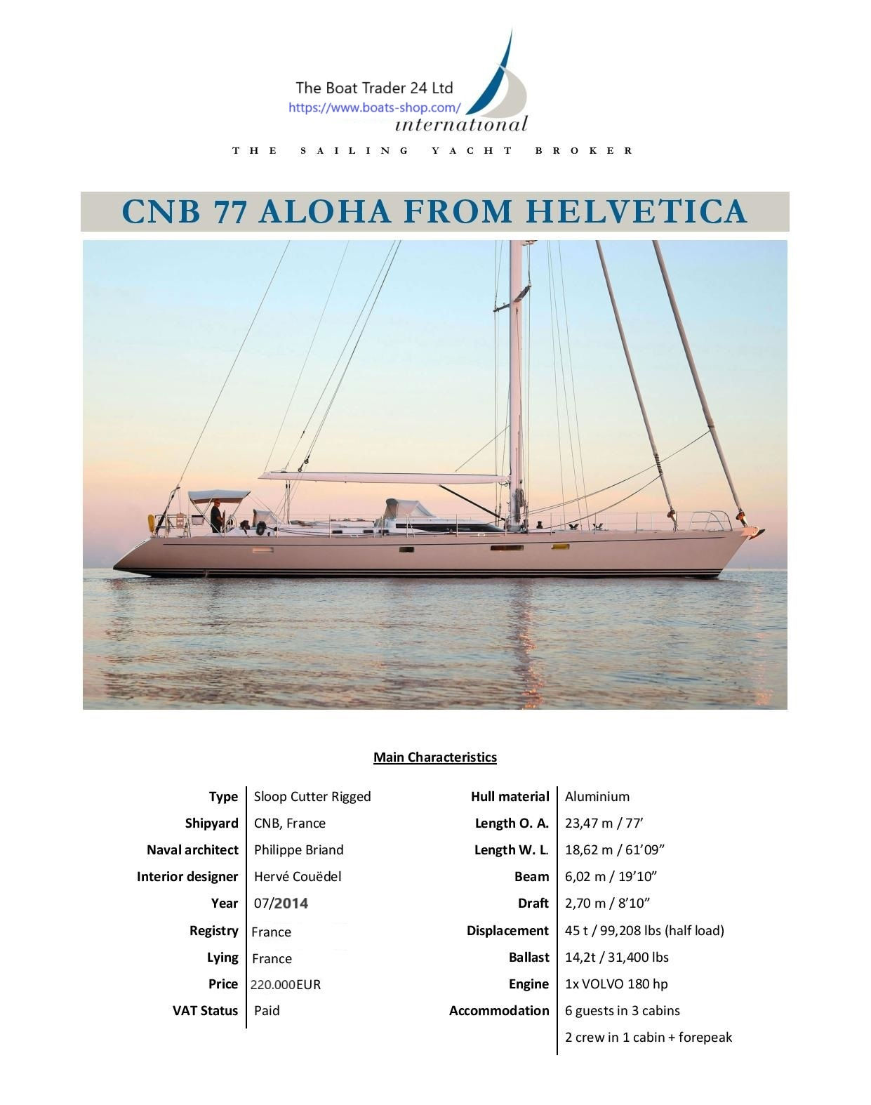 2014 ALOHA CNB77 FROM HELVETICA