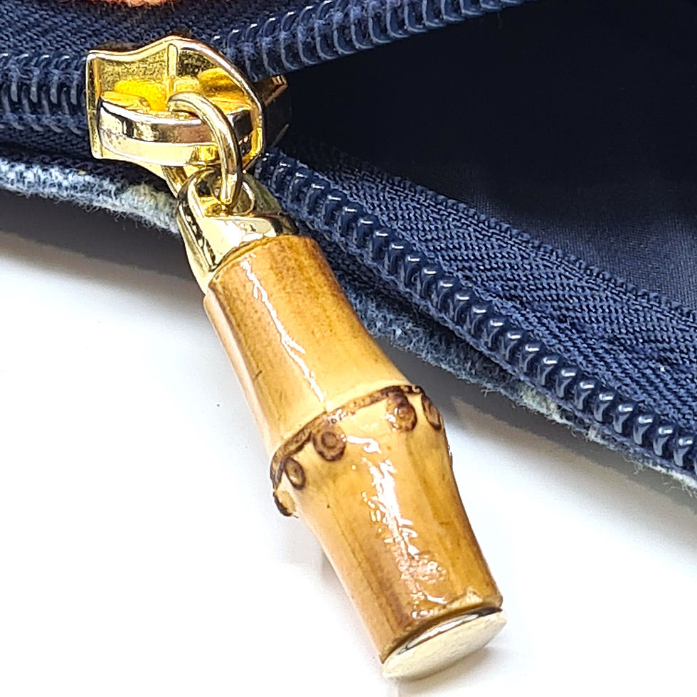 Miniatura: borsa a tracolla con zip in bamboo