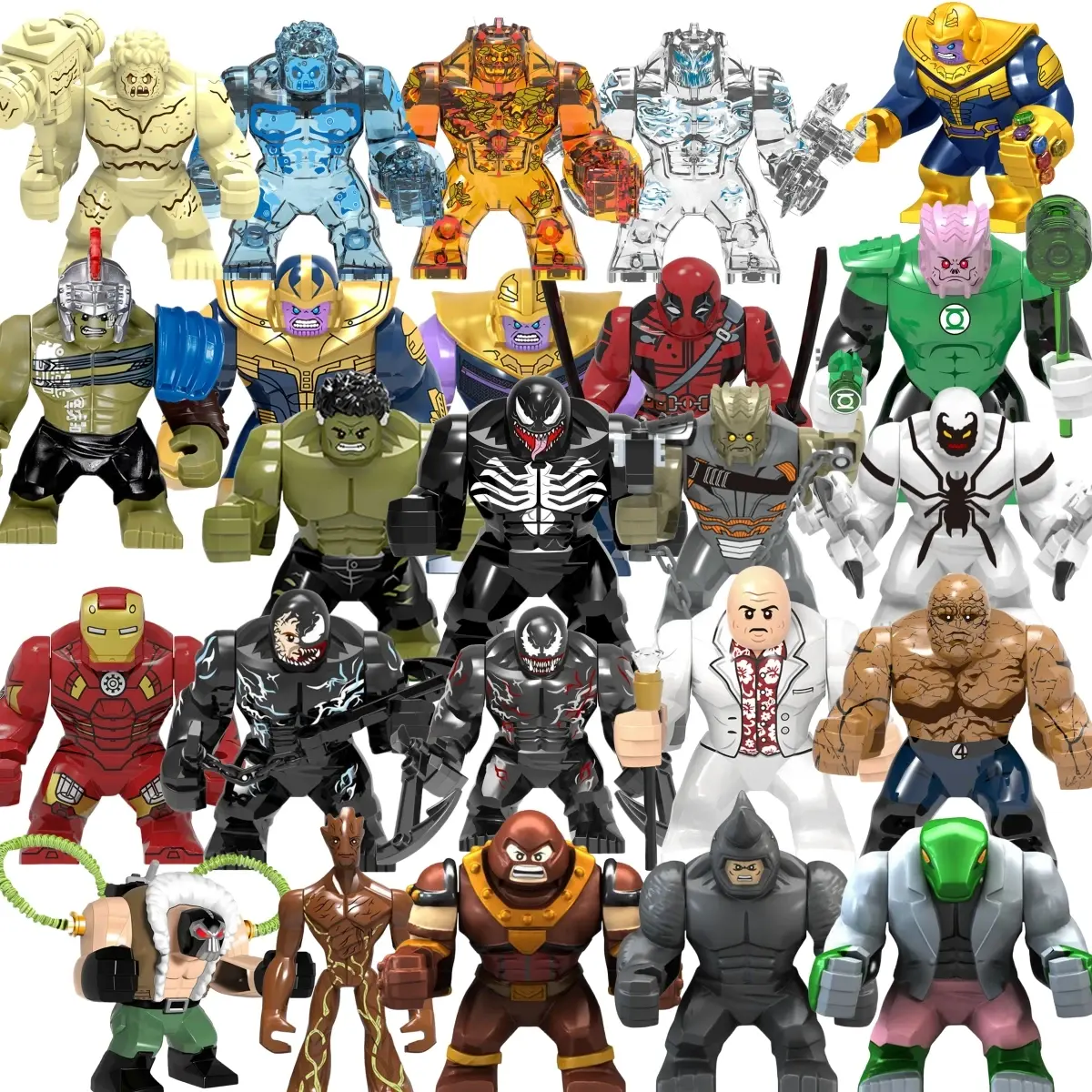 Blind Box Mini Building Blocks X1255 Figures Big Goblin Spiderman Iron Man Venom