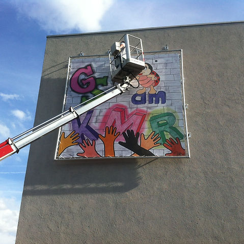 DigitalDruck_Montage_Kran_München_banner_Geschäfte_Großformatdrucke