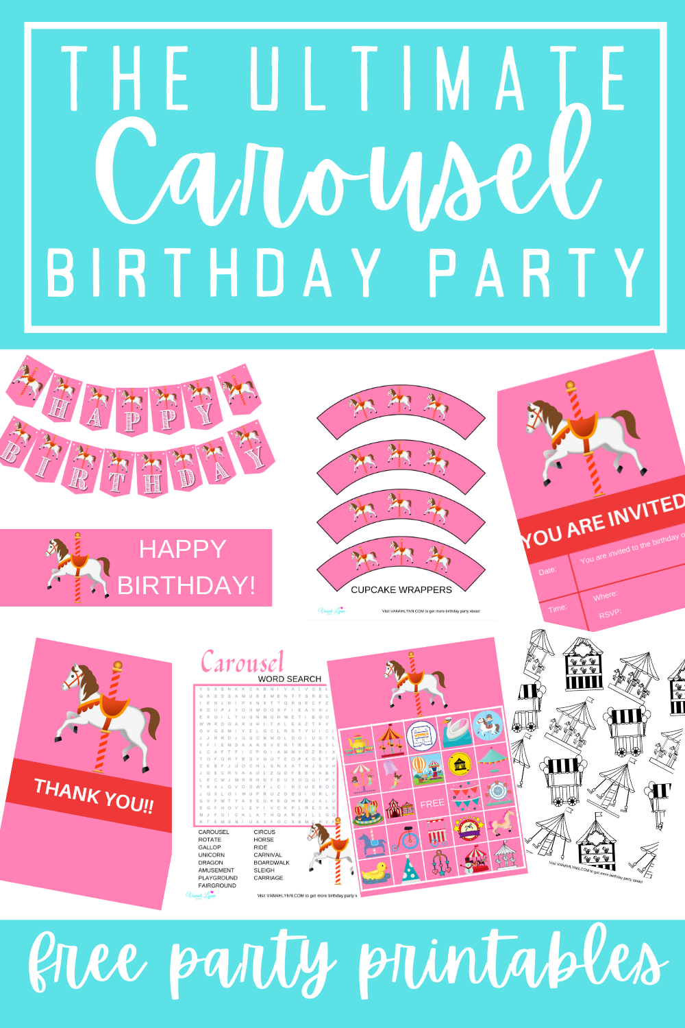 free party printables for toddler girl birthday party