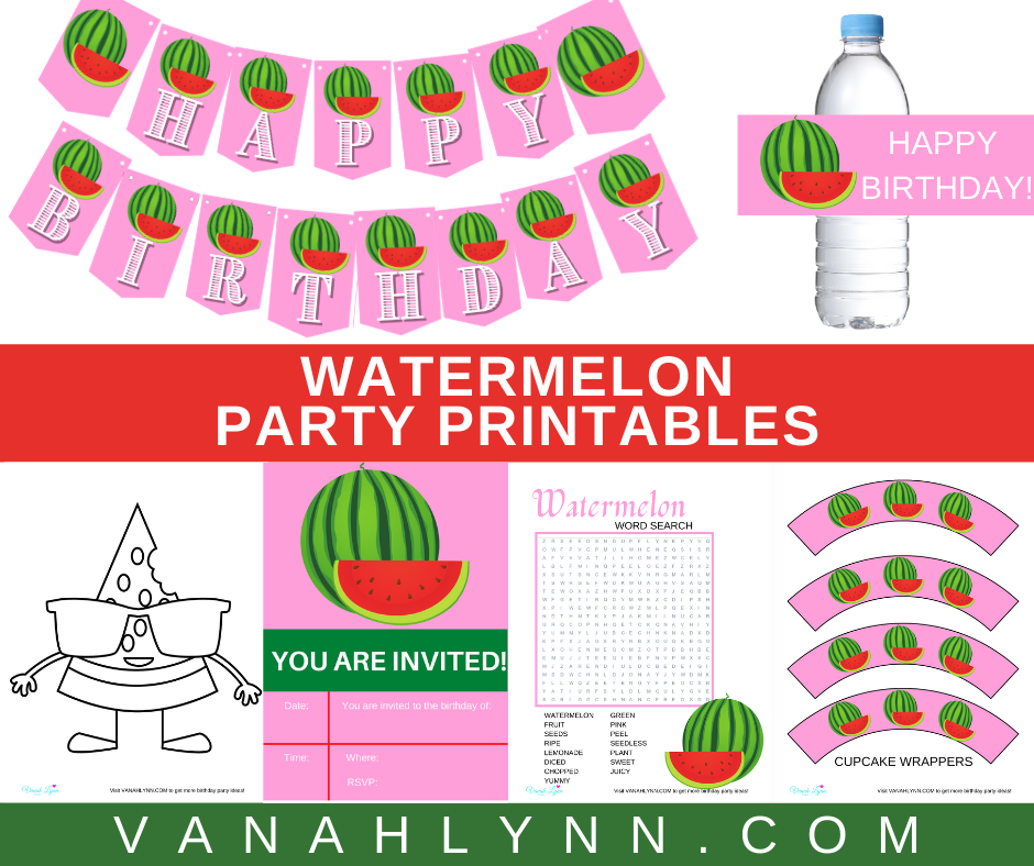 free printable watermelon party kit