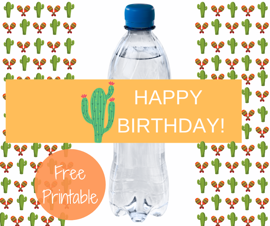 fiesta water bottle label for fiesta birthday party