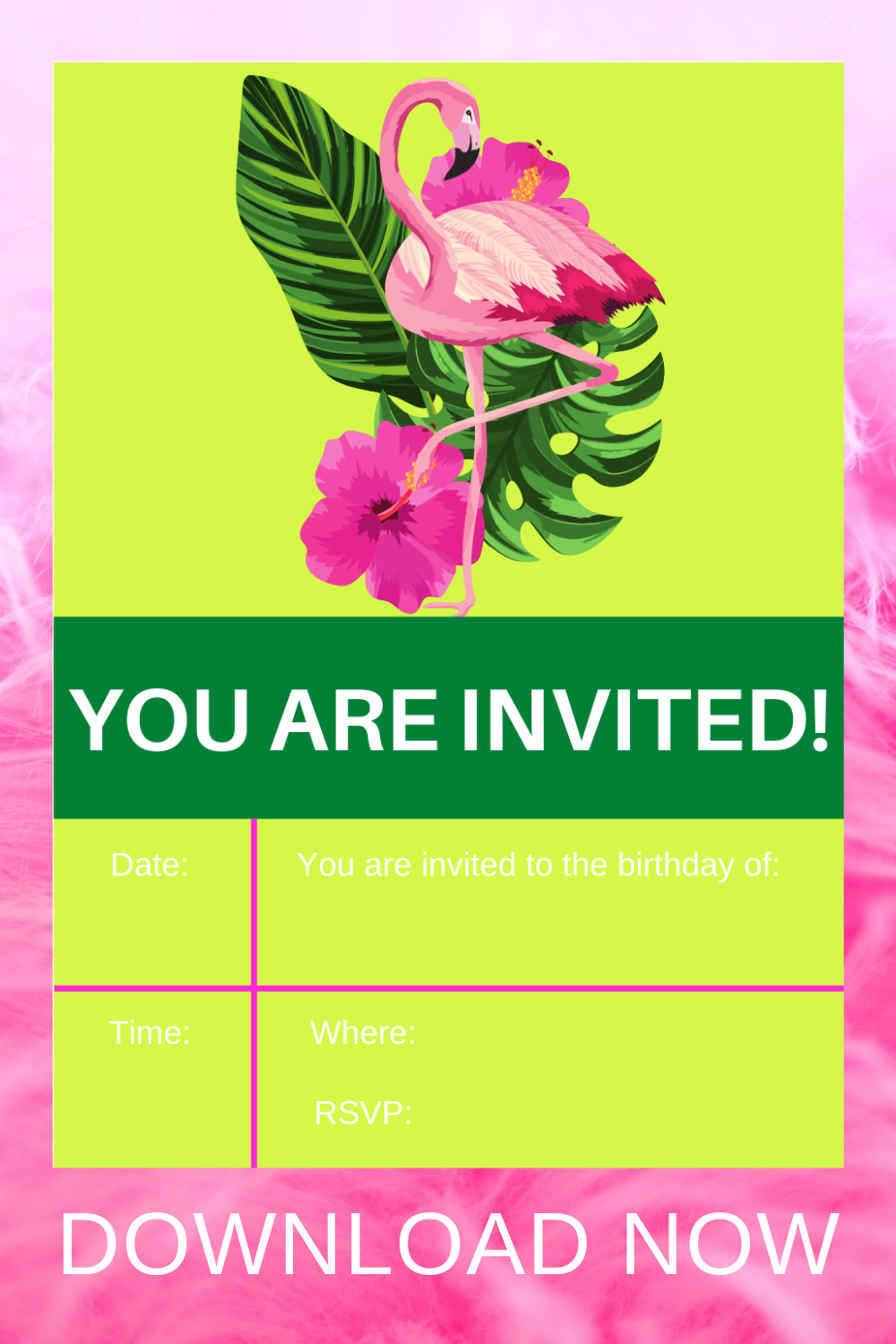 free printable flamingo birthday party ideas