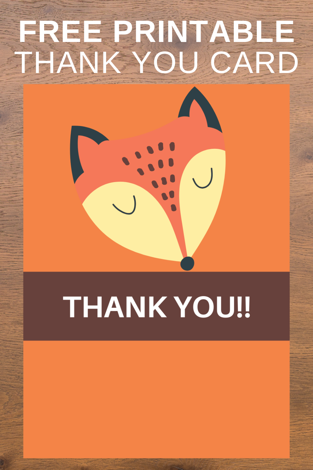 free download: fox thank you note for little girls birthday party