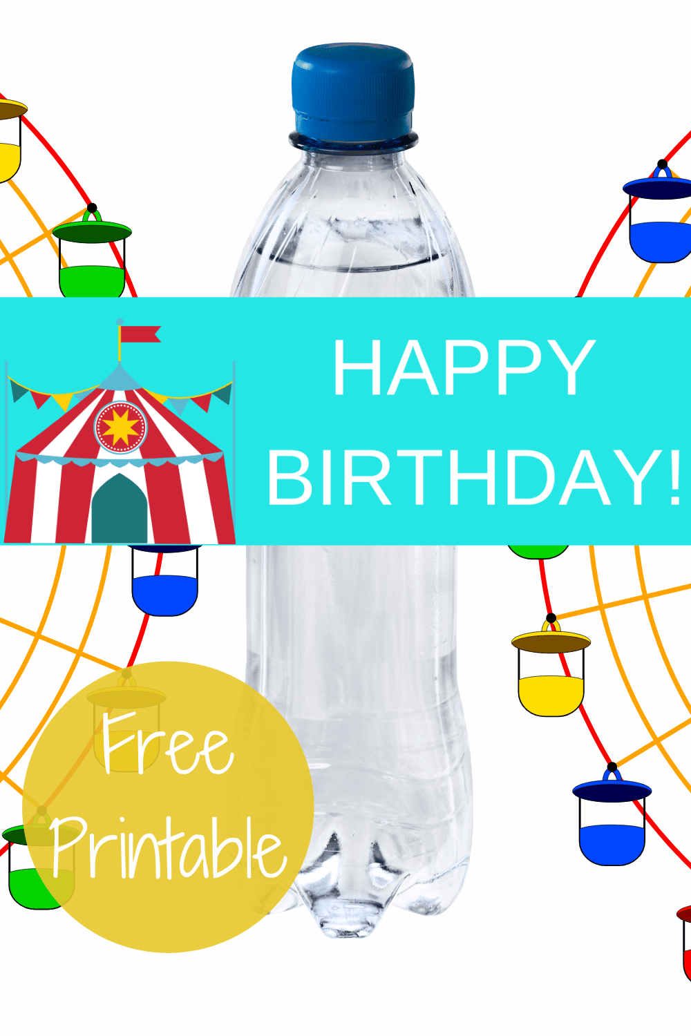 circus tent decoration ideas - water bottle lables
